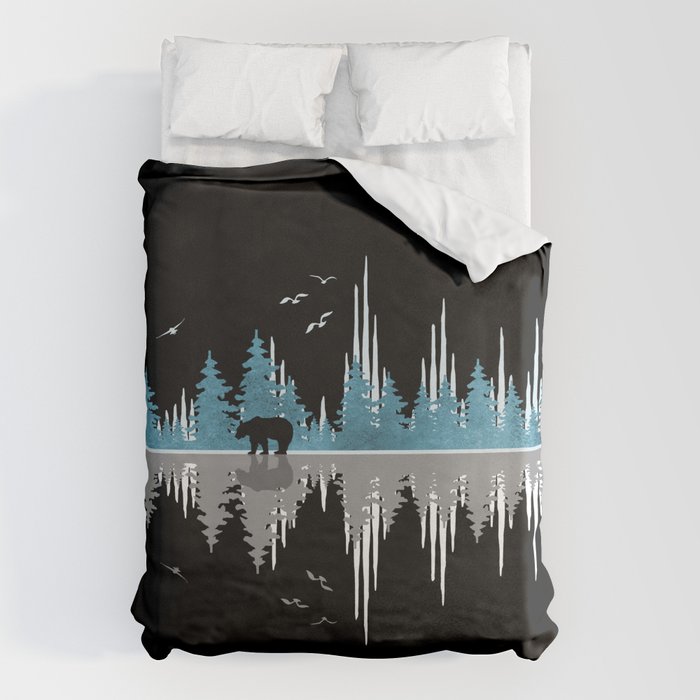 The Sounds Of Nature - Music Sound Wave Duvet Cover Gallery Image 6