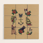 French  Bulldog Tattoo Wood Wall Art Gallery Image 1