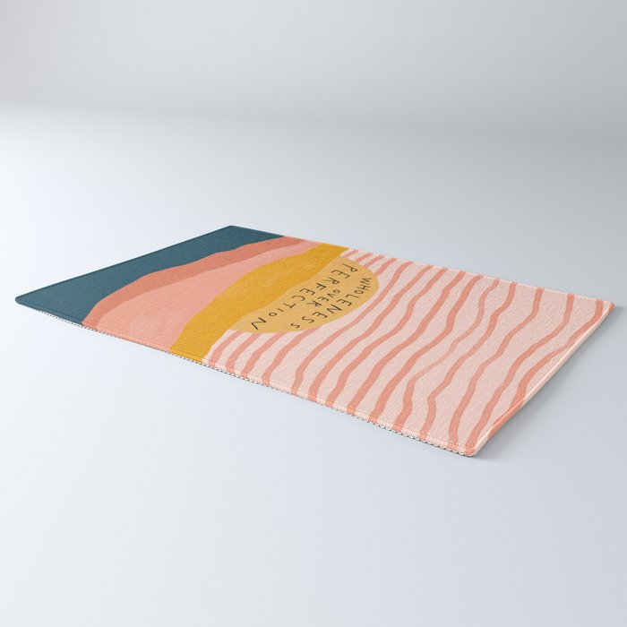 Wholeness Over Perfection | Waves Hand Lettering Design Rug Gallery Image 3