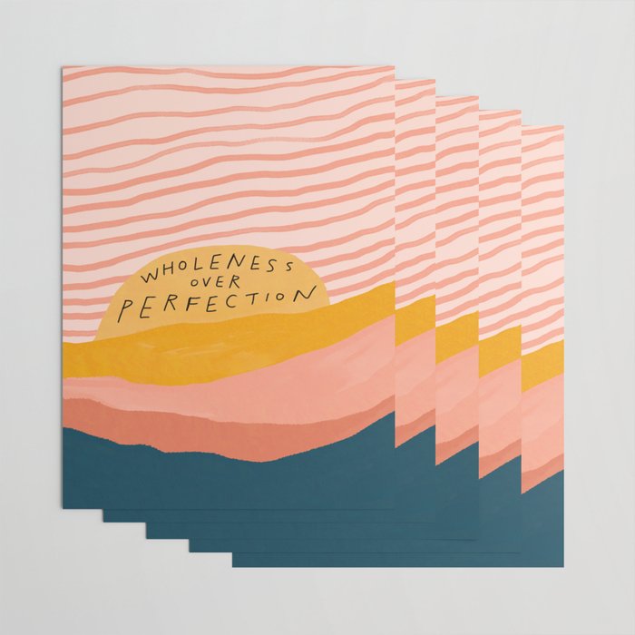 Wholeness Over Perfection | Waves Hand Lettering Design Wrapping Paper Gallery Image 3