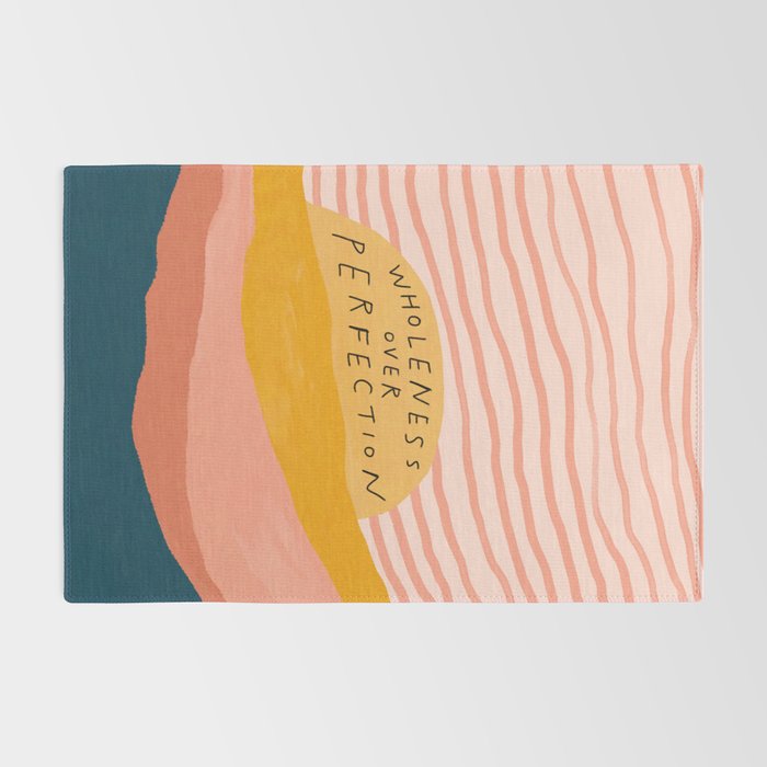 Wholeness Over Perfection | Waves Hand Lettering Design Rug Gallery Image 2