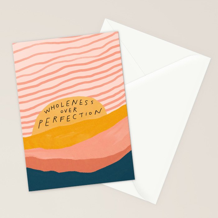 Wholeness Over Perfection | Waves Hand Lettering Design Stationery Card Gallery Image 2