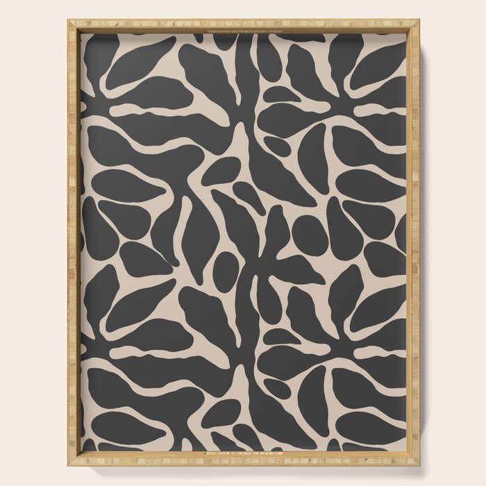 Abstract vintage flower art pattern Serving Tray Gallery Image 1
