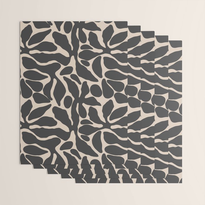 Abstract vintage flower art pattern Wrapping Paper Gallery Image 3