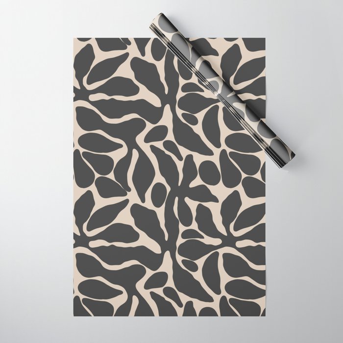 Abstract vintage flower art pattern Wrapping Paper Gallery Image 1
