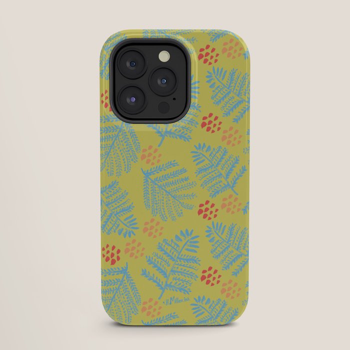 Winter & Woodsy Pine Trees in Yellow & Blue iPhone Case Gallery Image 27
