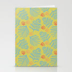 Winter & Woodsy Pine Trees in Yellow & Blue Stationery Card Gallery Image 2