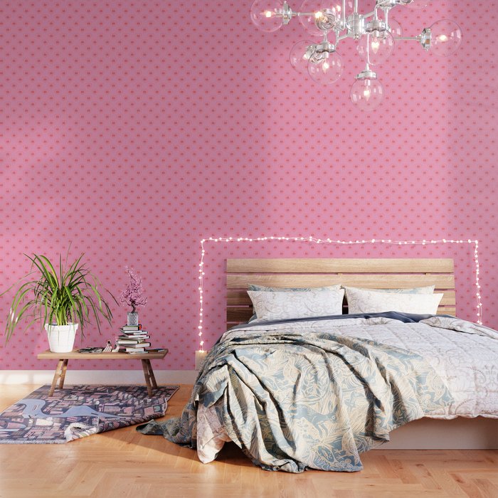Funny red love heart cartoon pattern Wallpaper Gallery Image 1