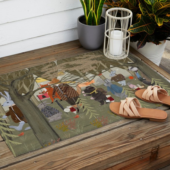 woodland parade Outdoor Rug Gallery Image 2