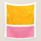 Pastel Yellow Pink Rothko Minimalist Mid Century Abstract Color Field Squares Wall Tapestry Gallery Image 4