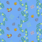 Whimsical Tiny Toys & Pine Branches in Blue Coffee Mug Gallery Image 2