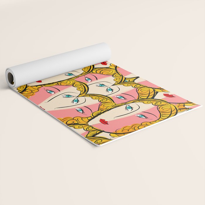 Comics Pop Girl Pattern Yoga Mat Gallery Image 2