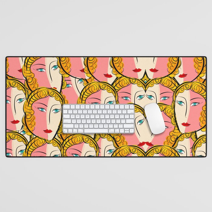 Comics Pop Girl Pattern Desk Mat Gallery Image 1