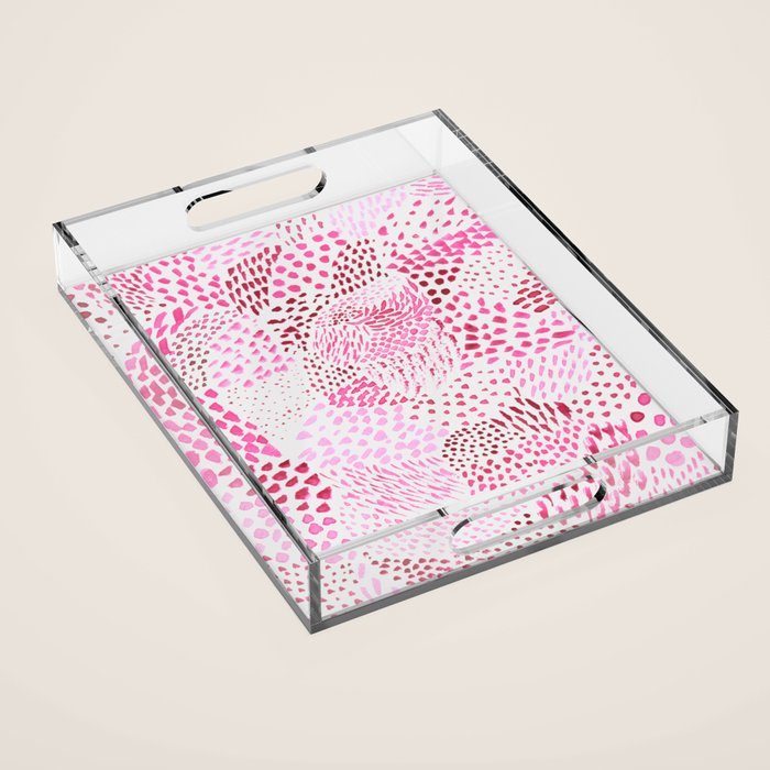 Watercolor Pink Rhythm II Acrylic Tray Gallery Image 1