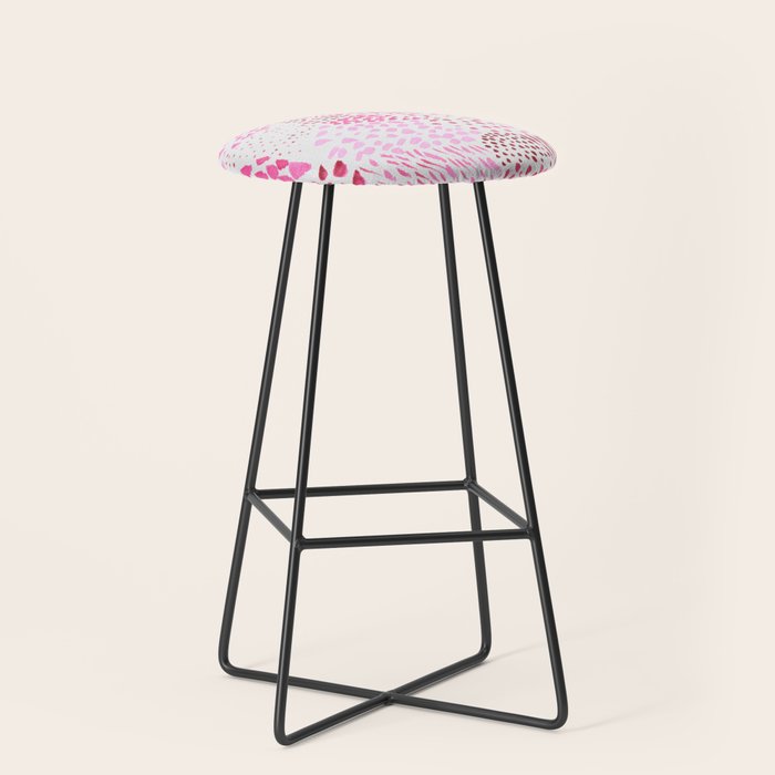 Watercolor Pink Rhythm II Stool Gallery Image 1
