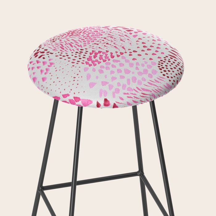 Watercolor Pink Rhythm II Stool Gallery Image 2