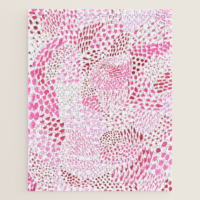 Watercolor Pink Rhythm II Jigsaw Puzzle Gallery Image 1