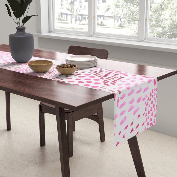 Watercolor Pink Rhythm II Table Runner Gallery Image 2
