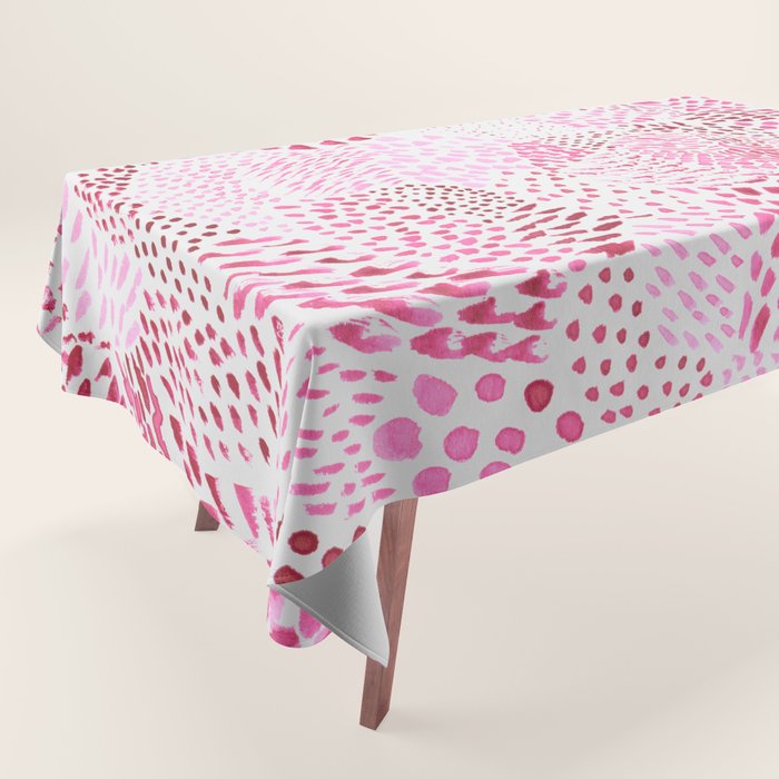 Watercolor Pink Rhythm II Tablecloth Gallery Image 1
