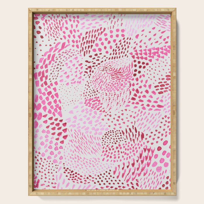 Watercolor Pink Rhythm II Serving Tray Gallery Image 1