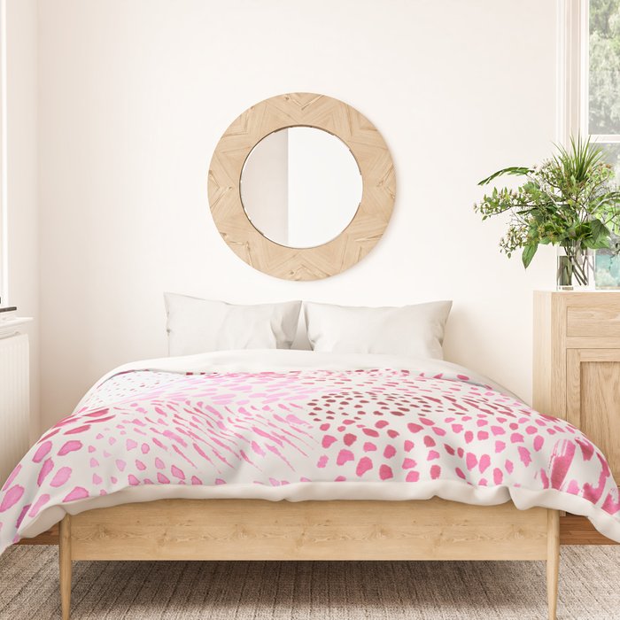 Watercolor Pink Rhythm II Duvet Cover Gallery Image 3