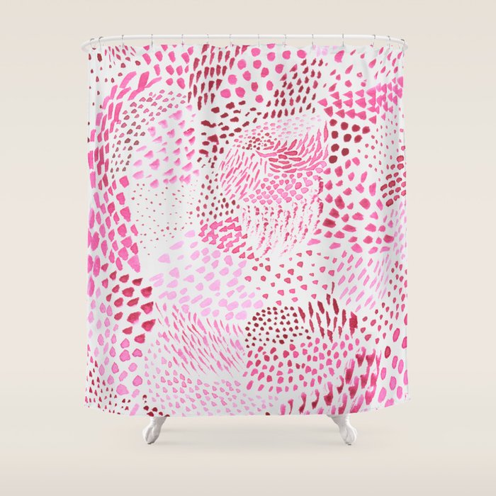 Watercolor Pink Rhythm II Shower Curtain Gallery Image 1