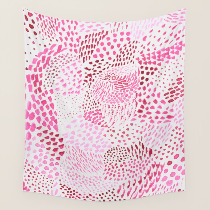 Watercolor Pink Rhythm II Wall Tapestry Gallery Image 1