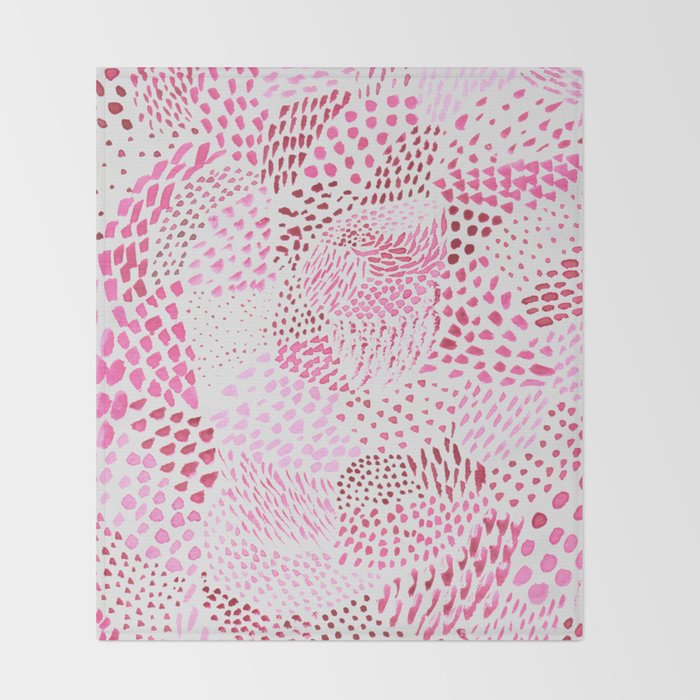 Watercolor Pink Rhythm II Throw Blanket Gallery Image 2