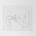 Line Hands 2 Throw Blanket Gallery Image 2