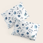 Blue flowers | Watercolor Pattern Pillow Sham Gallery Image 3