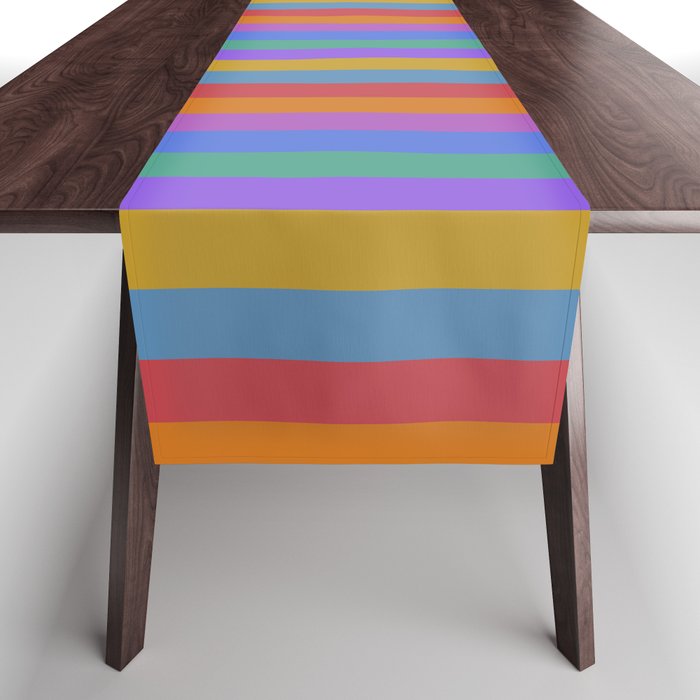 Mixed Stripes Pattern II Primary Rainbow Table Runner Gallery Image 1