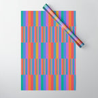 Mixed Stripes Pattern II Primary Rainbow Wrapping Paper Gallery Image 1