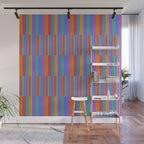 Mixed Stripes Pattern II Primary Rainbow Wall Mural Gallery Image 1