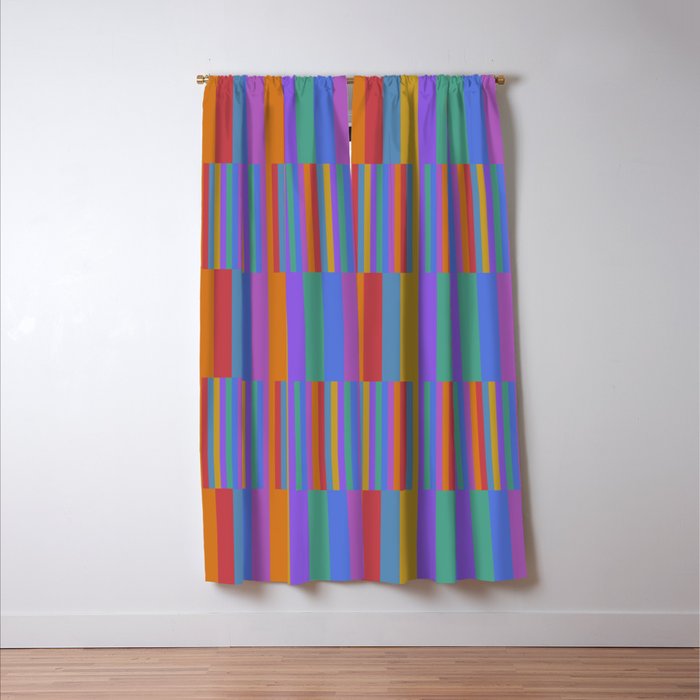 Mixed Stripes Pattern II Primary Rainbow Window Curtain Gallery Image 3
