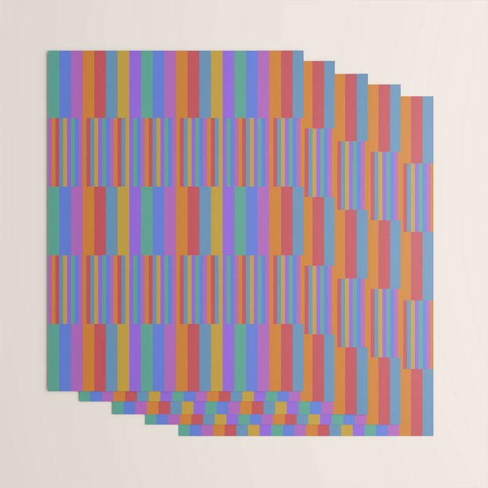 Mixed Stripes Pattern II Primary Rainbow Wrapping Paper Gallery Image 3