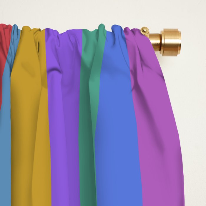 Mixed Stripes Pattern II Primary Rainbow Window Curtain Gallery Image 2