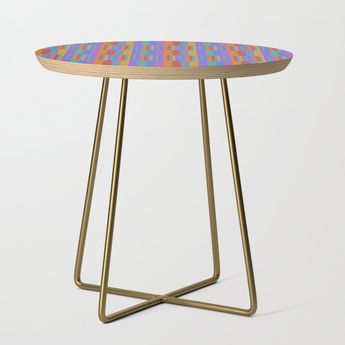 Mixed Stripes Pattern II Primary Rainbow Side Table Gallery Image 1