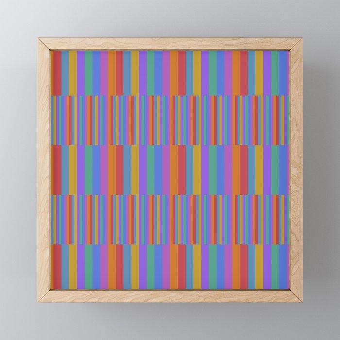 Mixed Stripes Pattern II Primary Rainbow Mini Art Print Gallery Image 1
