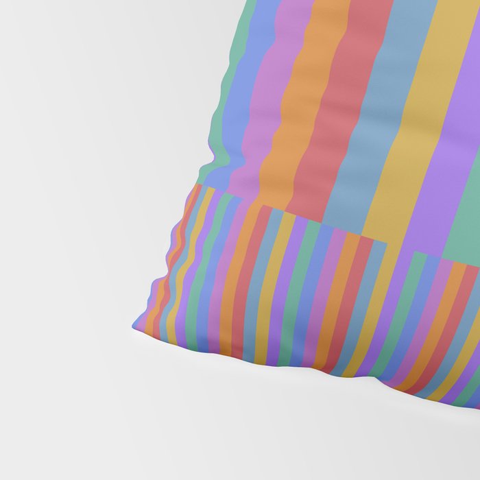 Mixed Stripes Pattern II Primary Rainbow Pillow Sham Gallery Image 4