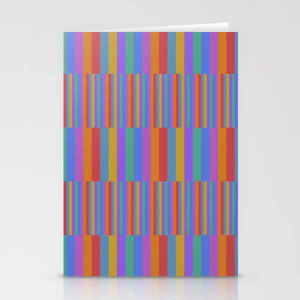 Mixed Stripes Pattern II Primary Rainbow Stationery Card Gallery Image 2
