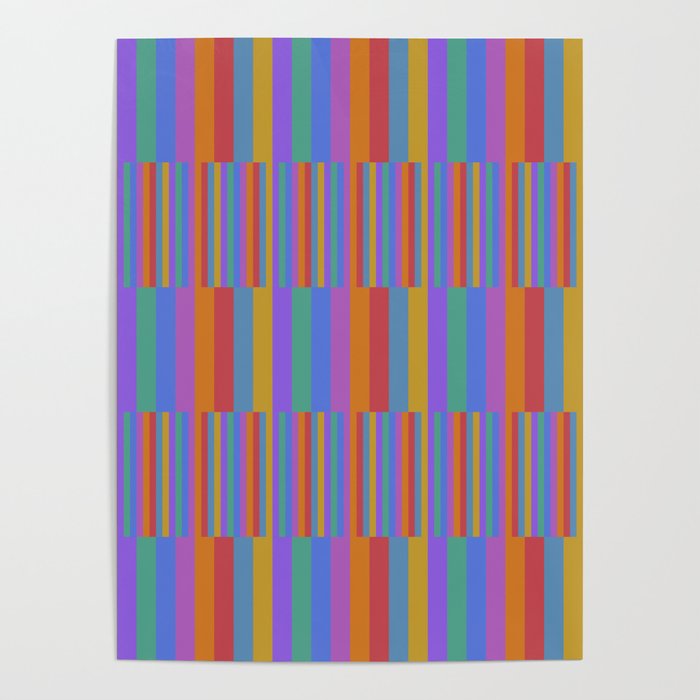 Mixed Stripes Pattern II Primary Rainbow Poster Gallery Image 4