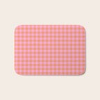 Checkered Plaid in Pink and Orange Bath Mat Gallery Image 1