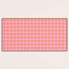 Checkered Plaid in Pink and Orange Desk Mat Gallery Image 3