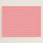 Checkered Plaid in Pink and Orange Jigsaw Puzzle Gallery Image 1