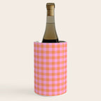 Checkered Plaid in Pink and Orange Wine Chiller Gallery Image 3