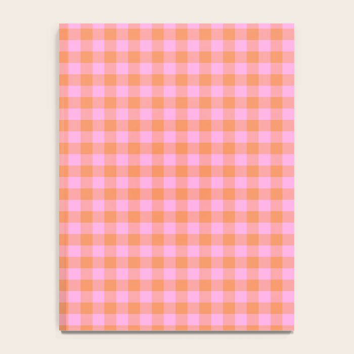 Checkered Plaid in Pink and Orange Notebook Gallery Image 4