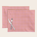 Checkered Plaid in Pink and Orange Placemat Gallery Image 1