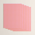 Checkered Plaid in Pink and Orange Wrapping Paper Gallery Image 3