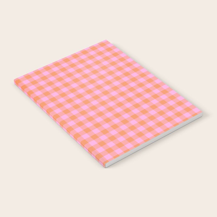 Checkered Plaid in Pink and Orange Notebook Gallery Image 2