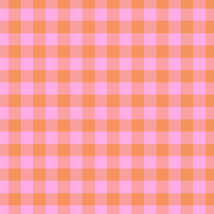 Checkered Plaid in Pink and Orange Coffee Mug Gallery Image 2
